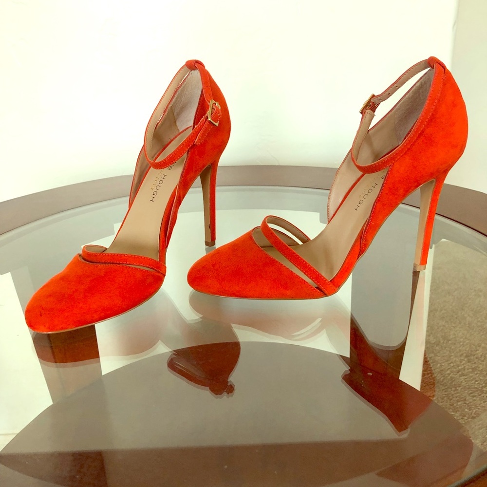 Suede orange heels